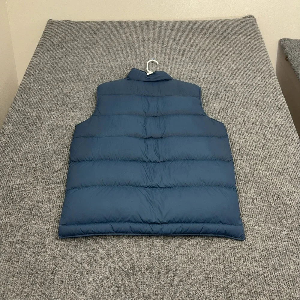 Lands' End Puffer Vest Mens L Blue Nylon‎ Down Insulated Mock Neck Gorpcore